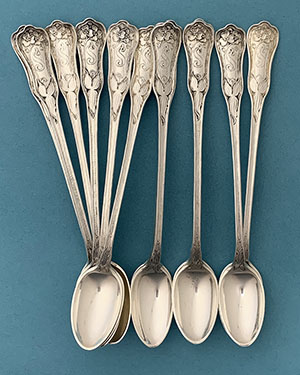 Gorham Martele 950 silver iced tea spoons set of 12